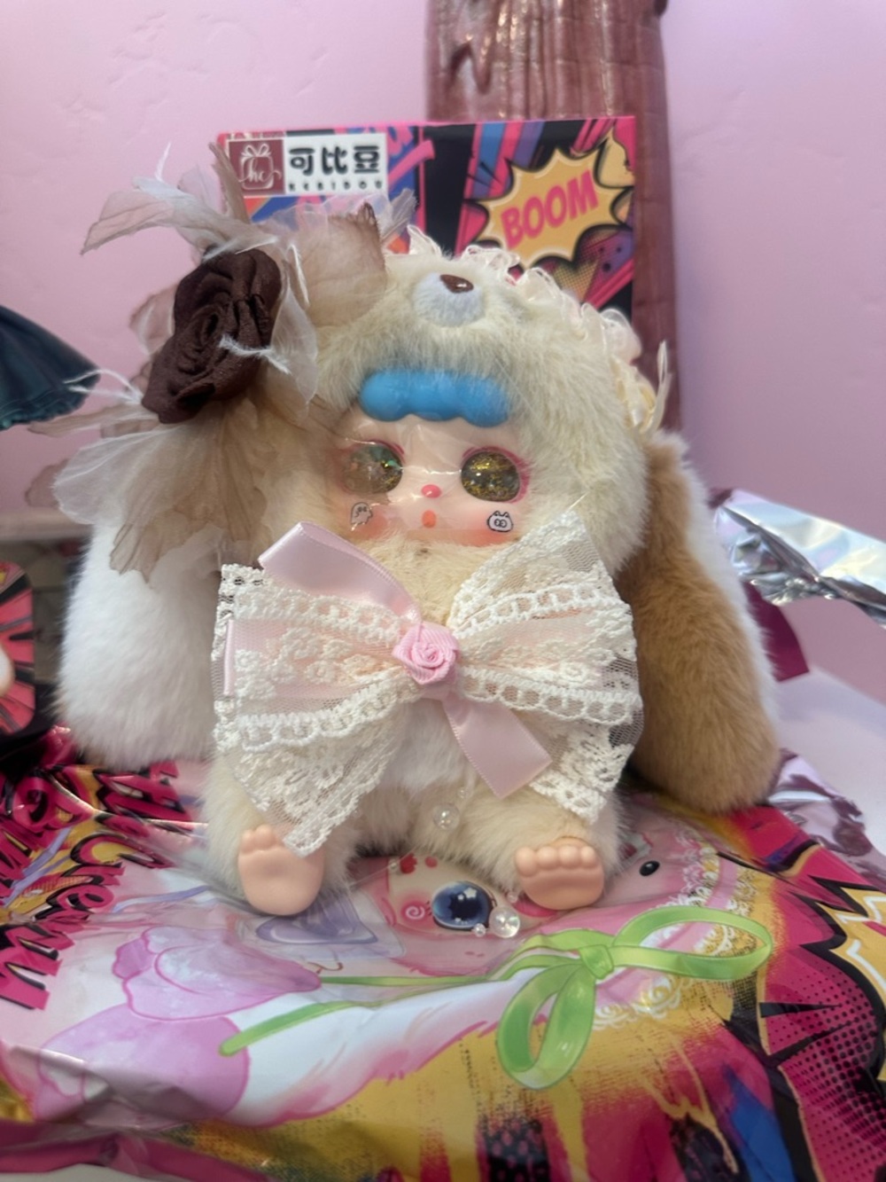 Kebidou Little Creamy Bunny Confirmed Warm Fleece Blossom Cluster - Picture 8 of 12